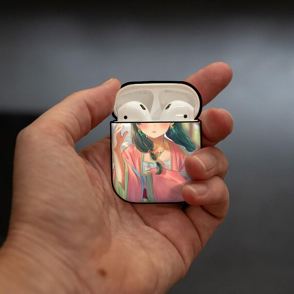 薬屋のひとりごと The Apothecary Diaries AirPods 第2世代保護ケース ハードシェル ブラック 耐衝撃・防指紋・カラビナ付き