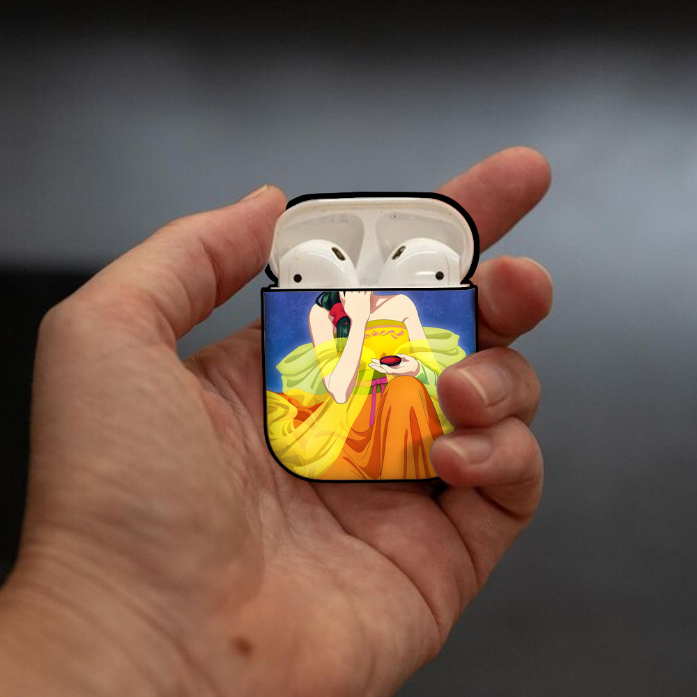 薬屋のひとりごと The Apothecary Diaries AirPods 第2世代保護ケース ハードシェル ブラック 耐衝撃・防指紋・カラビナ付き