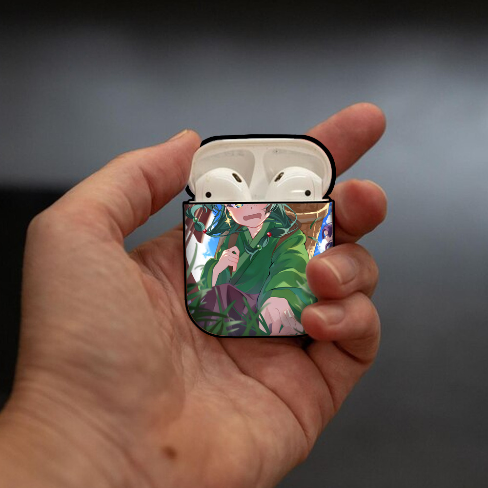 薬屋のひとりごと The Apothecary Diaries AirPods 第2世代保護ケース ハードシェル ブラック 耐衝撃・防指紋・カラビナ付き