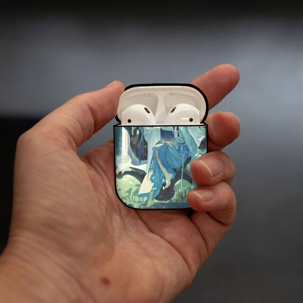 薬屋のひとりごと The Apothecary Diaries AirPods 第2世代保護ケース ハードシェル ブラック 耐衝撃・防指紋・カラビナ付き