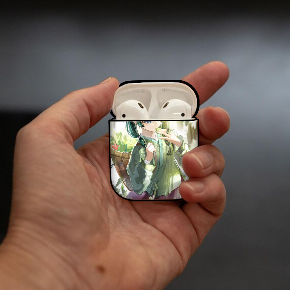 薬屋のひとりごと The Apothecary Diaries AirPods 第2世代保護ケース ハードシェル ブラック 耐衝撃・防指紋・カラビナ付き