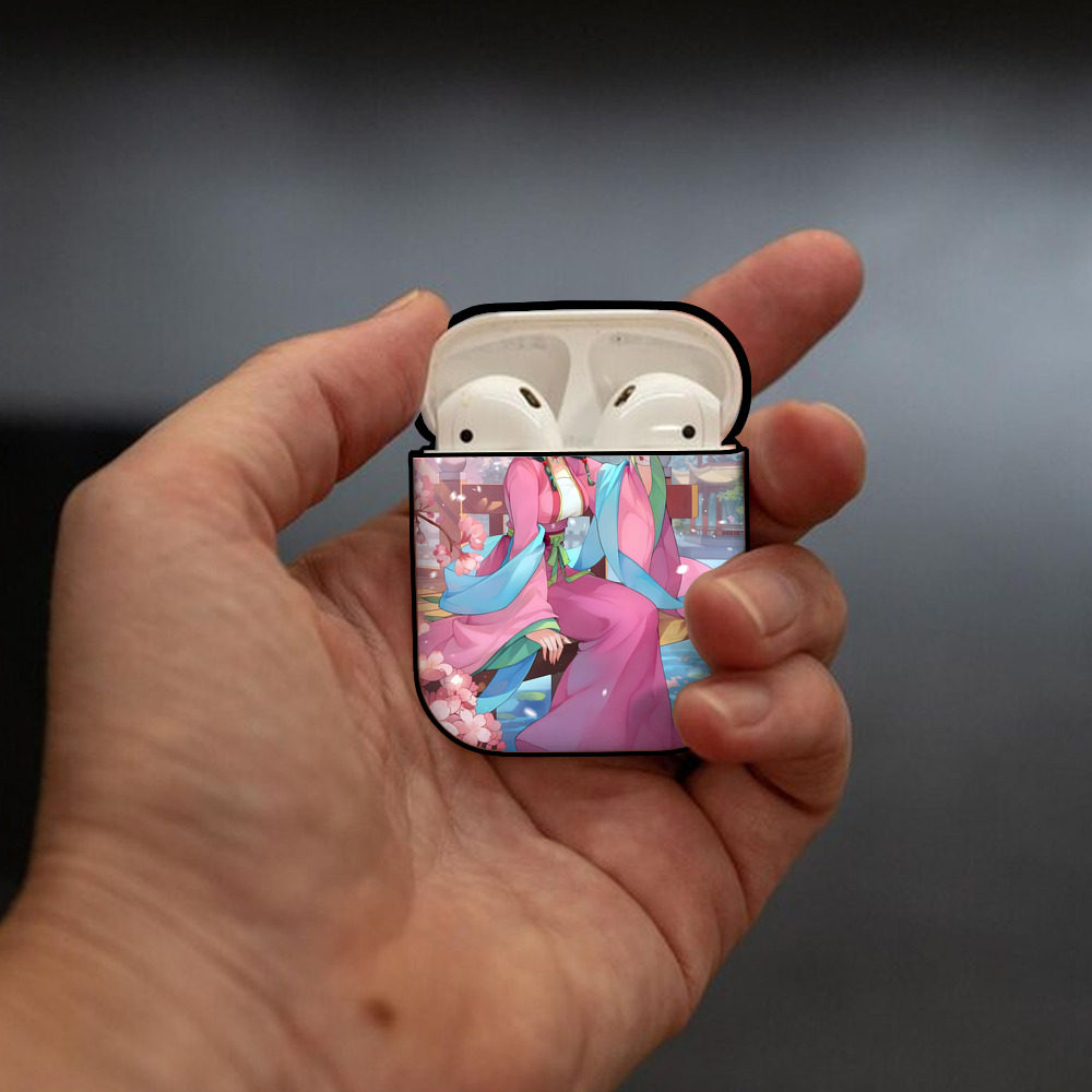 薬屋のひとりごと The Apothecary Diaries AirPods 第2世代保護ケース ハードシェル ブラック 耐衝撃・防指紋・カラビナ付き