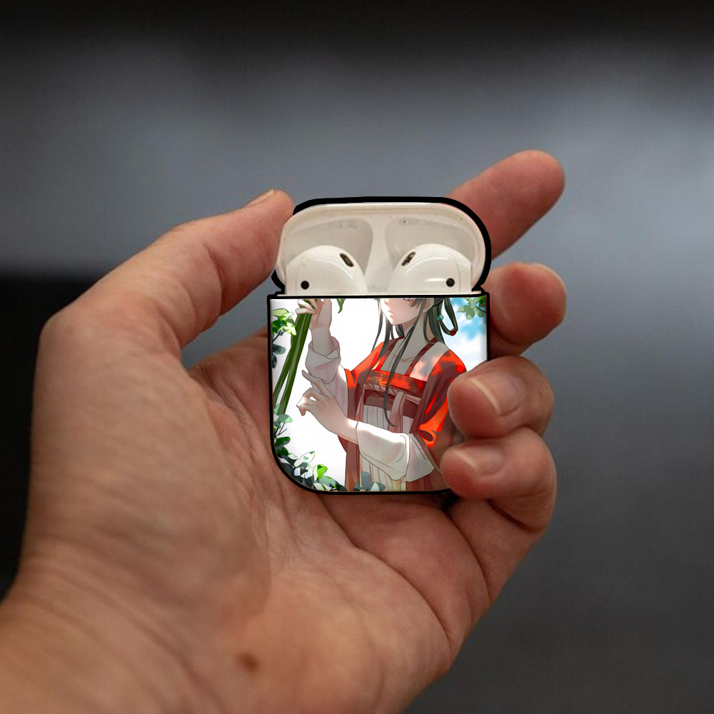 薬屋のひとりごと The Apothecary Diaries AirPods 第2世代保護ケース ハードシェル ブラック 耐衝撃・防指紋・カラビナ付き