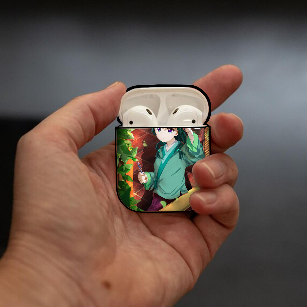 薬屋のひとりごと The Apothecary Diaries AirPods 第2世代保護ケース ハードシェル ブラック 耐衝撃・防指紋・カラビナ付き