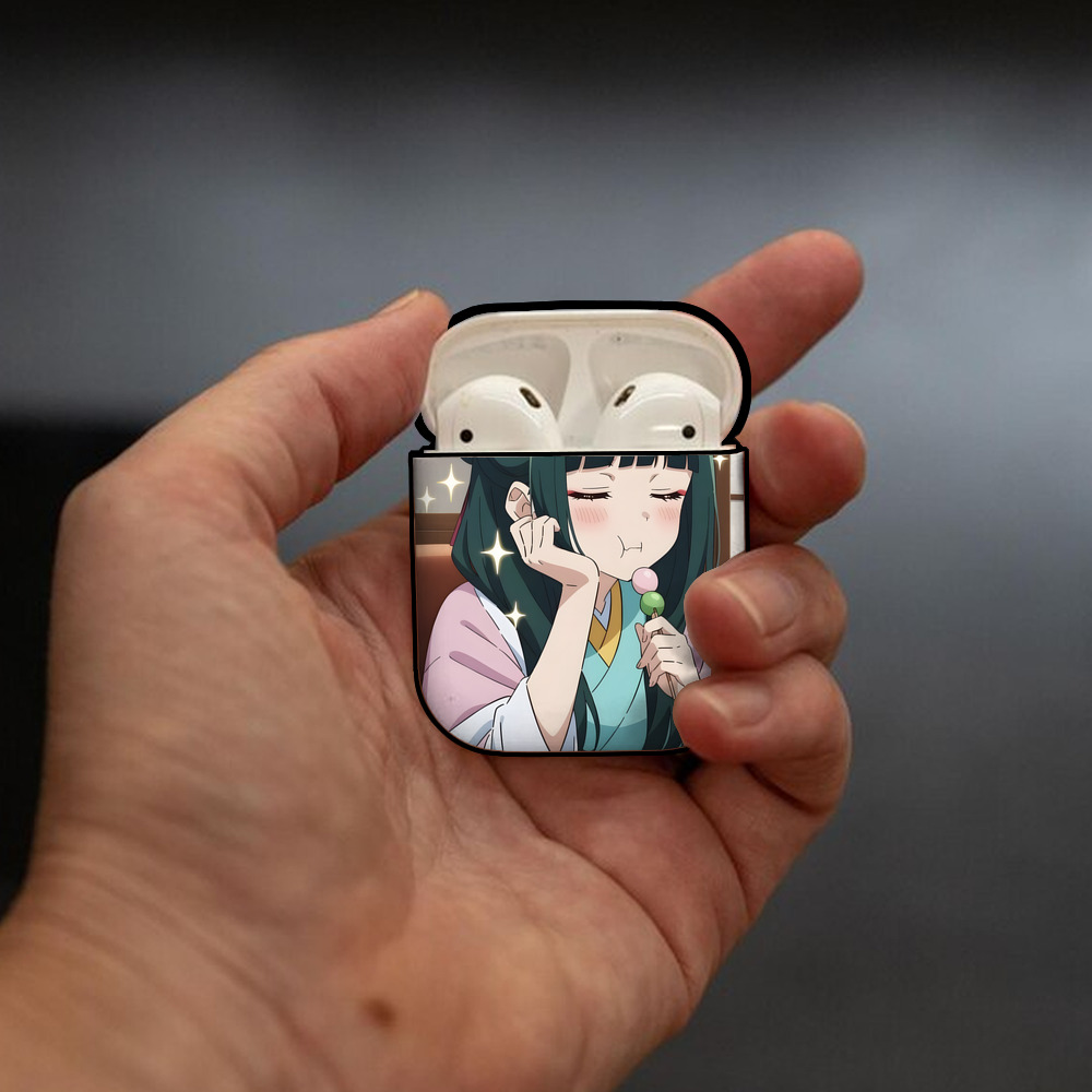 薬屋のひとりごと The Apothecary Diaries AirPods 第2世代保護ケース ハードシェル ブラック 耐衝撃・防指紋・カラビナ付き