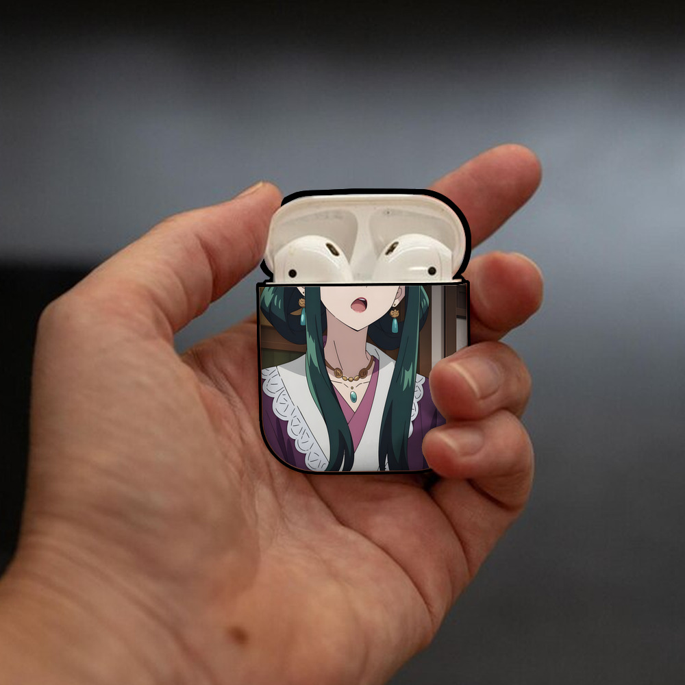 薬屋のひとりごと The Apothecary Diaries AirPods 第2世代保護ケース ハードシェル ブラック 耐衝撃・防指紋・カラビナ付き