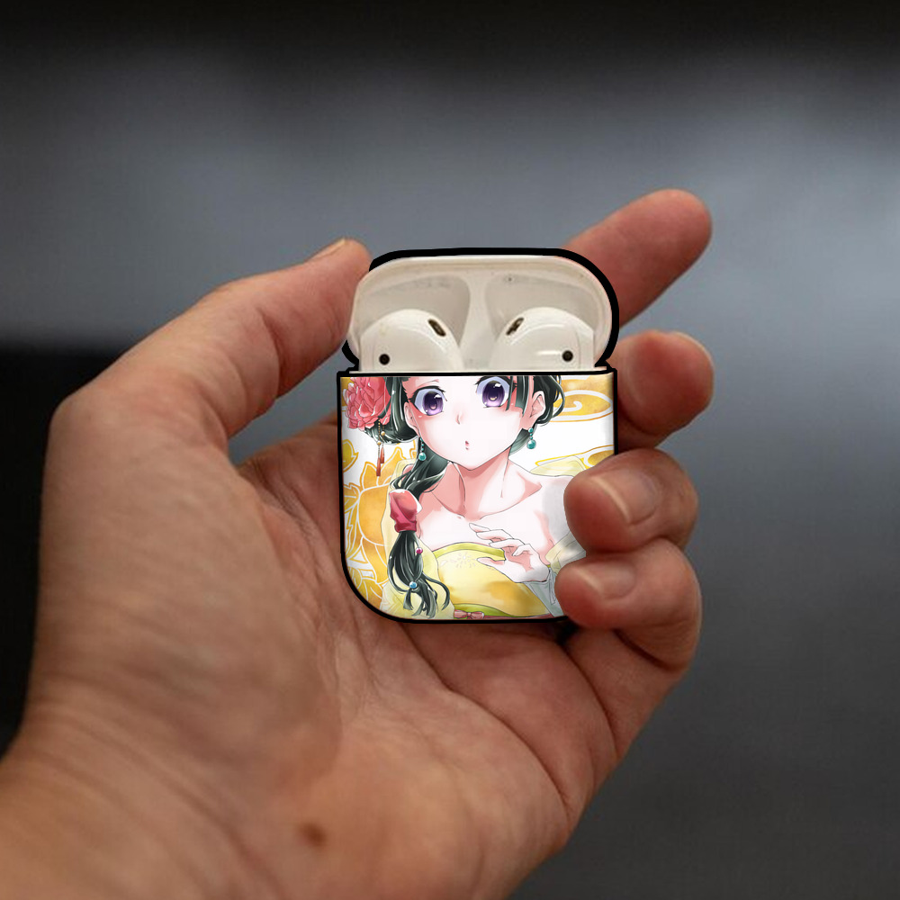 薬屋のひとりごと The Apothecary Diaries AirPods 第2世代保護ケース ハードシェル ブラック 耐衝撃・防指紋・カラビナ付き