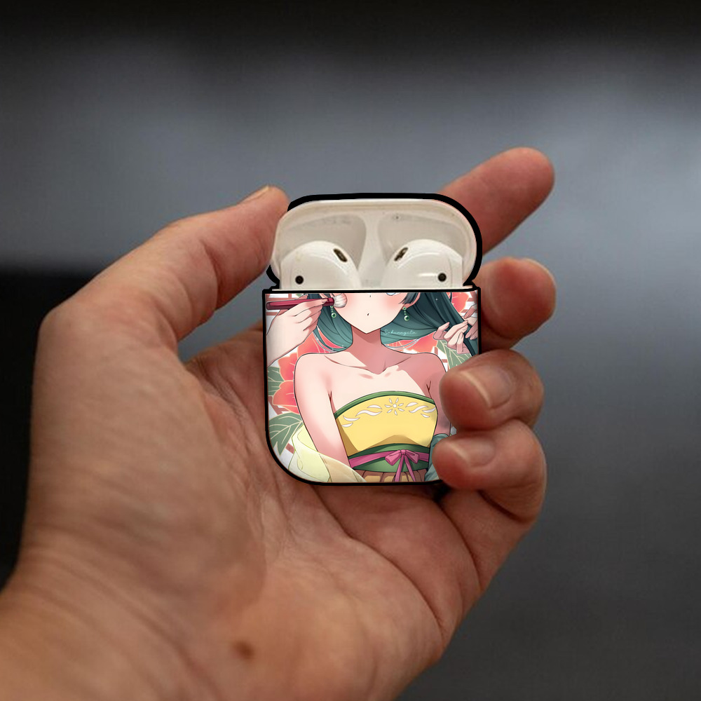薬屋のひとりごと The Apothecary Diaries AirPods 第2世代保護ケース ハードシェル ブラック 耐衝撃・防指紋・カラビナ付き