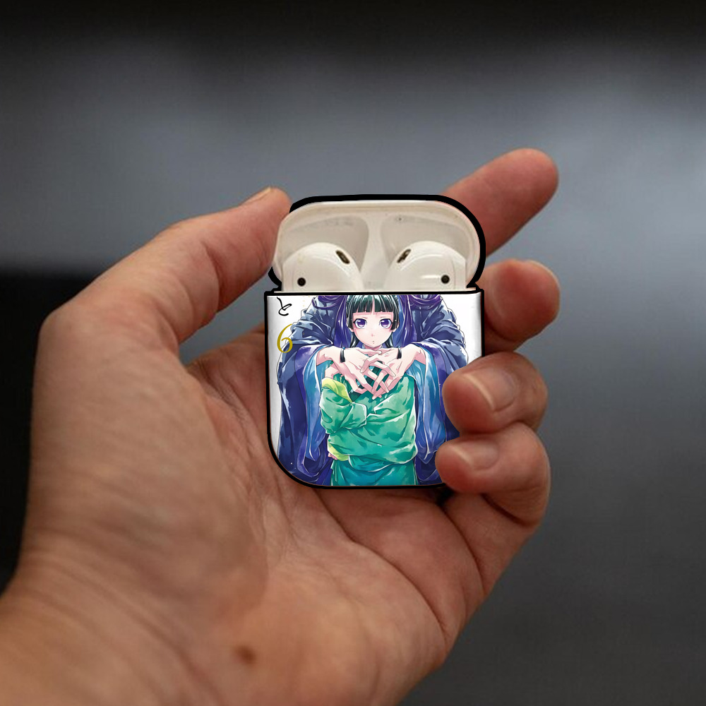 薬屋のひとりごと The Apothecary Diaries AirPods 第2世代保護ケース ハードシェル ブラック 耐衝撃・防指紋・カラビナ付き