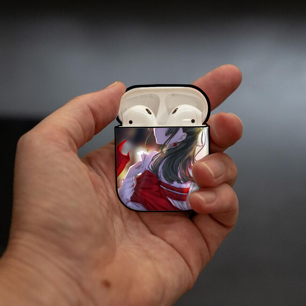 薬屋のひとりごと The Apothecary Diaries AirPods 第2世代保護ケース ハードシェル ブラック 耐衝撃・防指紋・カラビナ付き