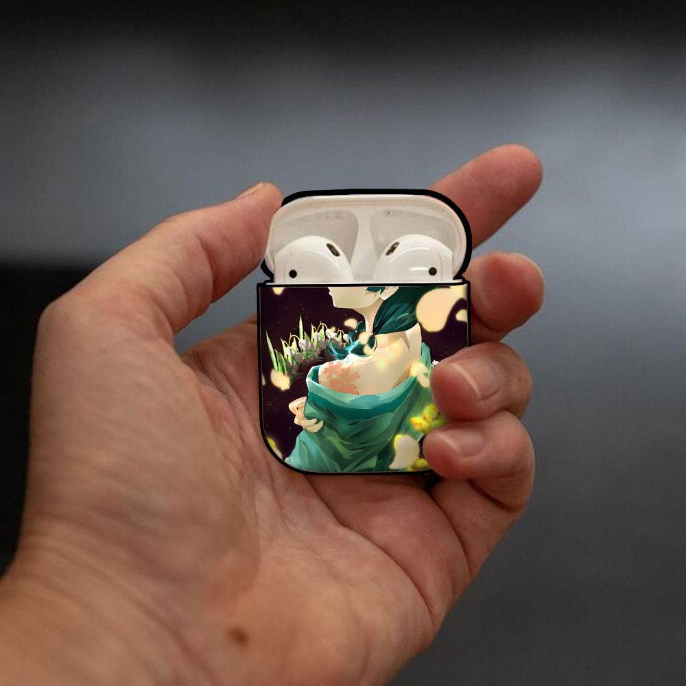 薬屋のひとりごと The Apothecary Diaries AirPods 第2世代保護ケース ハードシェル ブラック 耐衝撃・防指紋・カラビナ付き