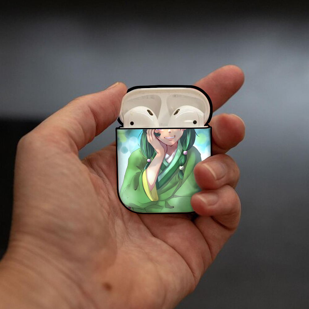 薬屋のひとりごと The Apothecary Diaries AirPods 第2世代保護ケース ハードシェル ブラック 耐衝撃・防指紋・カラビナ付き