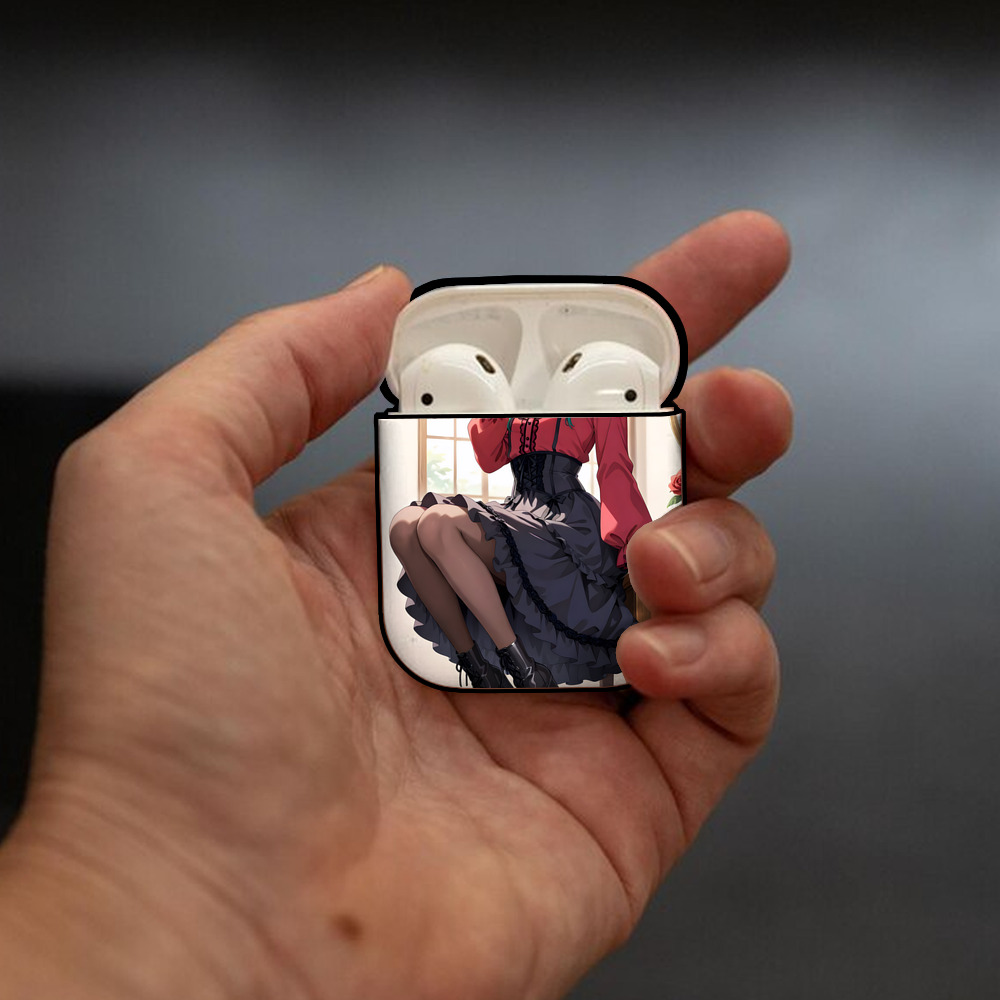 薬屋のひとりごと The Apothecary Diaries AirPods 第2世代保護ケース ハードシェル ブラック 耐衝撃・防指紋・カラビナ付き