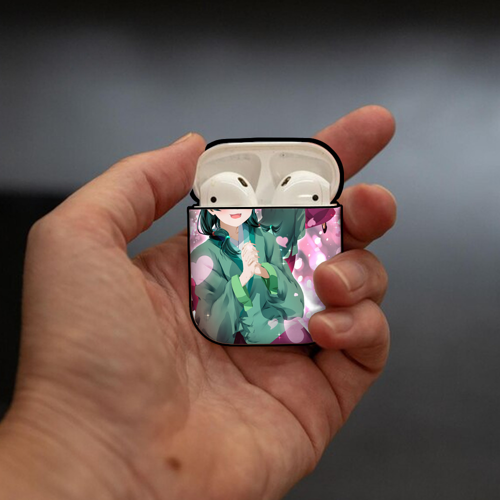 薬屋のひとりごと The Apothecary Diaries AirPods 第2世代保護ケース ハードシェル ブラック 耐衝撃・防指紋・カラビナ付き