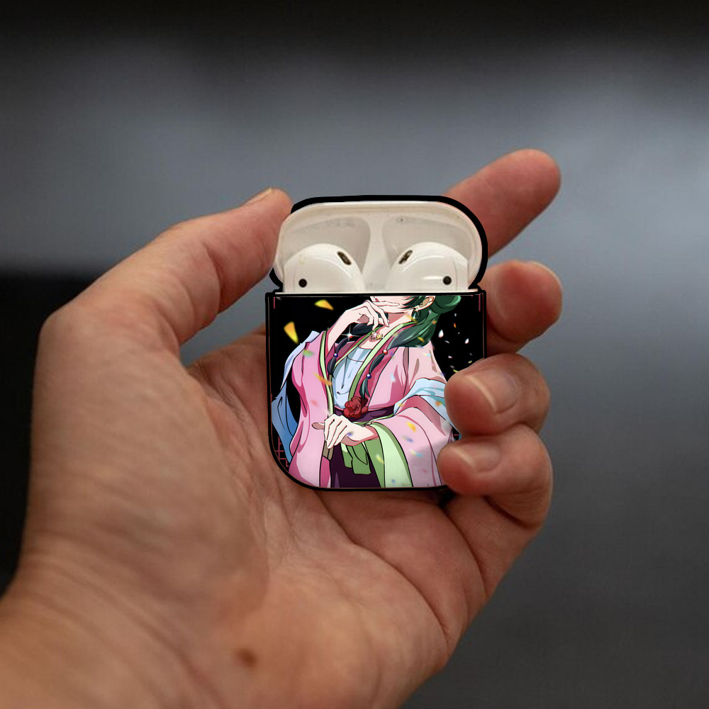薬屋のひとりごと The Apothecary Diaries AirPods 第2世代保護ケース ハードシェル ブラック 耐衝撃・防指紋・カラビナ付き