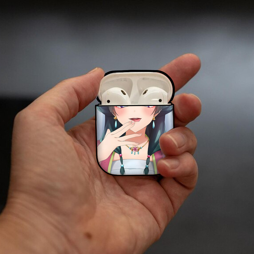 薬屋のひとりごと The Apothecary Diaries AirPods 第2世代保護ケース ハードシェル ブラック 耐衝撃・防指紋・カラビナ付き