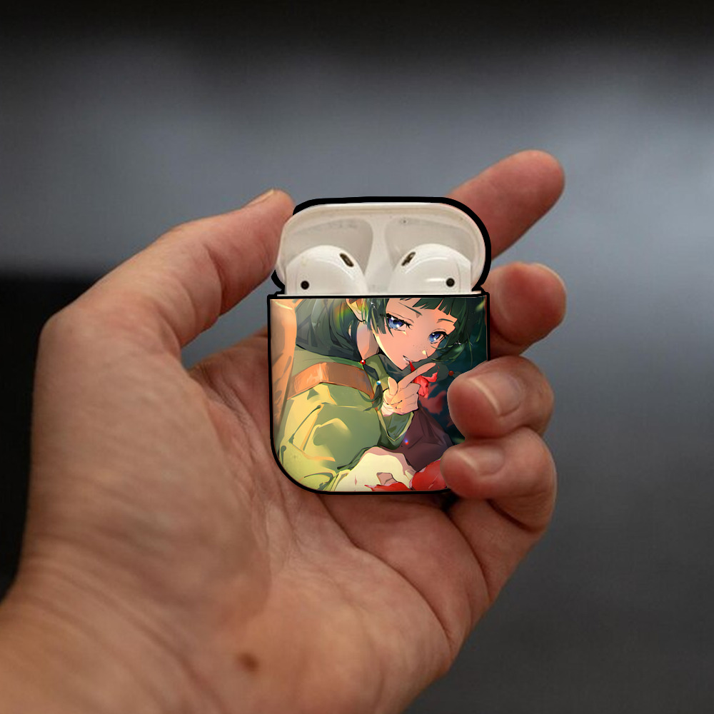 薬屋のひとりごと The Apothecary Diaries AirPods 第2世代保護ケース ハードシェル ブラック 耐衝撃・防指紋・カラビナ付き