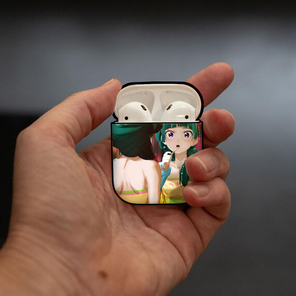 薬屋のひとりごと The Apothecary Diaries AirPods 第2世代保護ケース ハードシェル ブラック 耐衝撃・防指紋・カラビナ付き